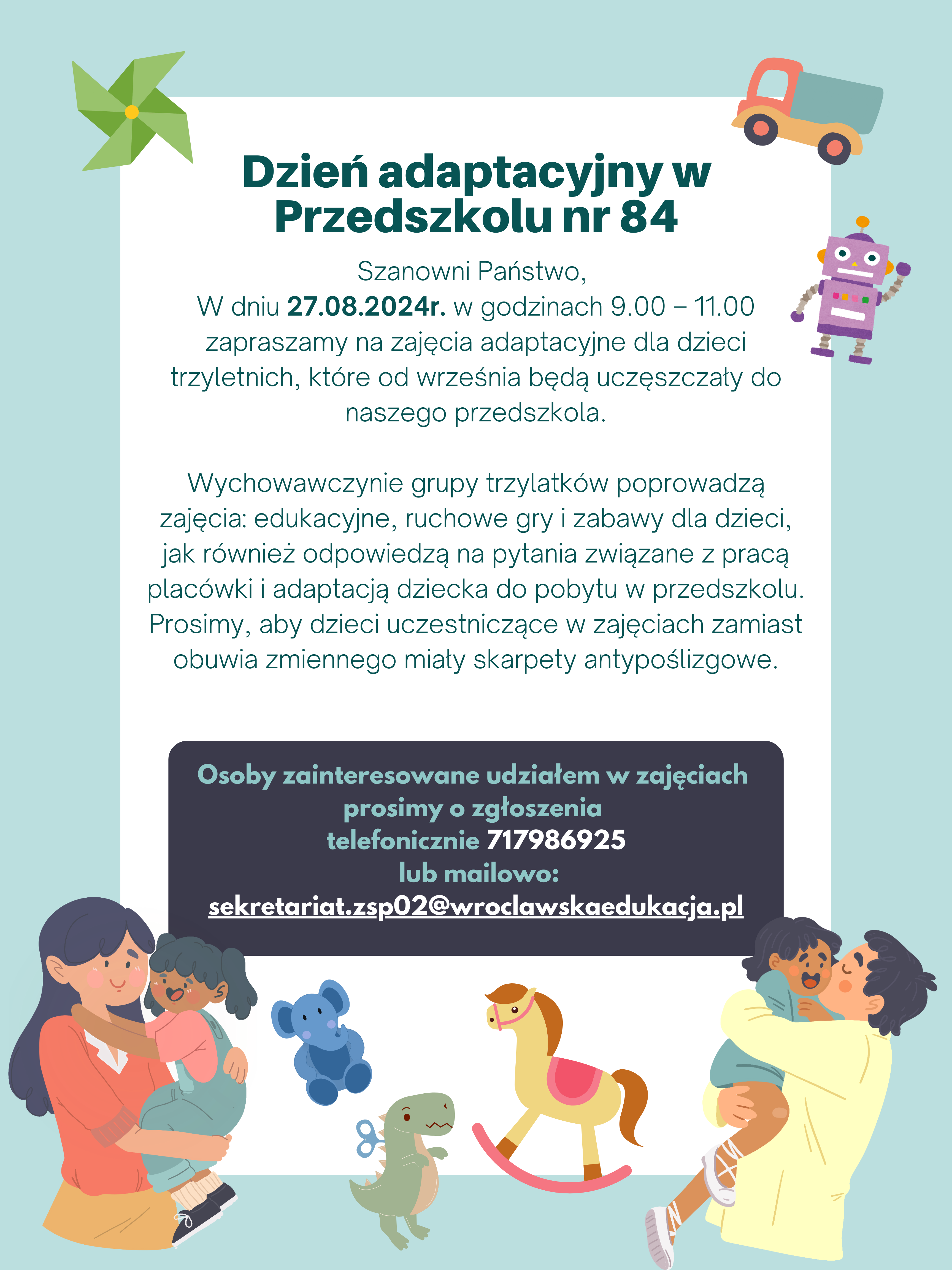 Dzień adaptacyjny w przedszkolu - 27.08.2024