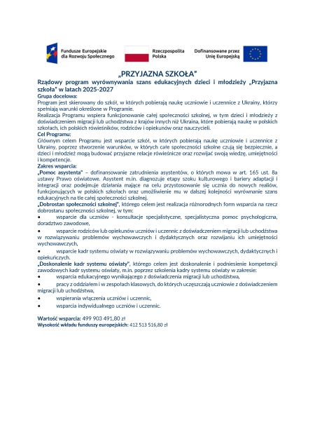 PRZYJAZNA SZKOŁA