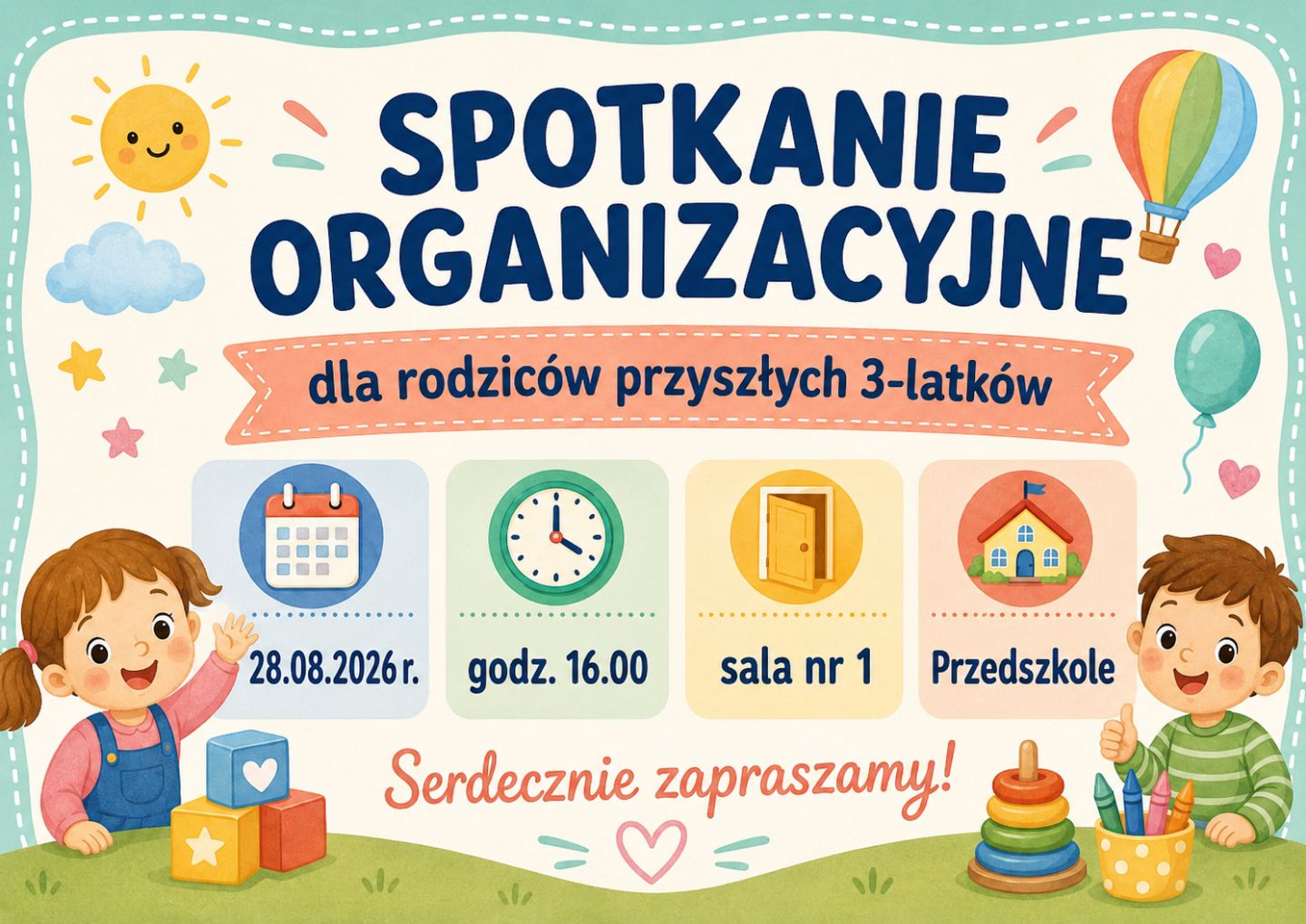 Spotkanie organizacyjne - dla rodziców przyszłych 3 latków